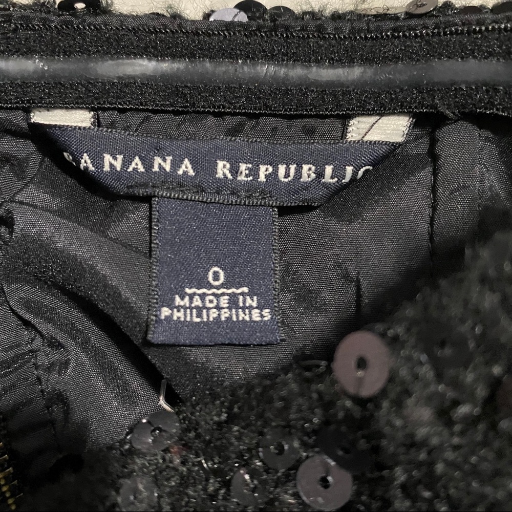 BANANA REPUBLIC Black Sequin Strapless Dress - Picture 9 of 9